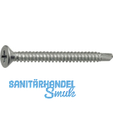 DIN7504O 6.3x 25 Phillips-KS verzinkt Senkkopf-Bohrschraube ~ISO15482