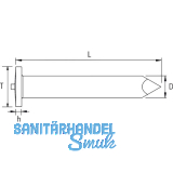 Isolierstift 3x30 ST37-3 / Edelstahl verkupfert 1.4301