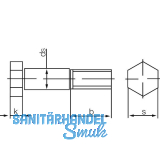 DIN609 M20x 60 blank Sechskant-Pa�schraube mit langem Gewindezapfen