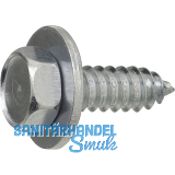 DIN6901 6.3x16 verzinkt Kombi-Sechskantblechschraube (~ISO1479) mit U-Scheibe