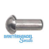 Hammerkopfniete / Halbrundniete DIN660 8x 16 Stahl blank