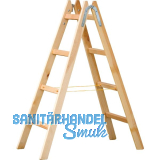 JUST Holz Stehleiter Sprossen=4 L�nge=1,36 m mit Gurt