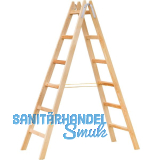 JUST Holz Stehleiter Sprossen=6 L�nge=1,96 m mit Gurt