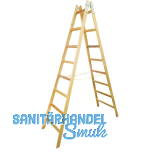 JUST Holz Stehleiter Sprossen=8 L�nge=2,40 m mit Gurt