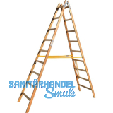 JUST Holz Stehleiter Sprossen=9 L�nge=2,86 m mit Gurt