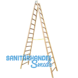 JUST Holz Stehleiter Sprossen=14 L�nge=4,36 m mit Gurt