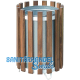 Abfallbeh�lter rund Holz mit Blecheinlage 45 Liter