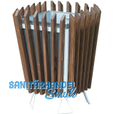 Abfallbeh�lter eckig Holz mit Blecheinlage 45 Liter