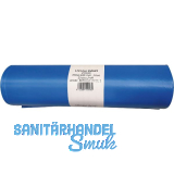 M�lls�cke Polyethylen 120 Liter, 25 my 700 x 1100 mm ohne Zugband blau