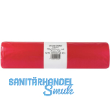 M�lls�cke Polyethylen 120 Liter, 25 my 700 x 1100 mm ohne Zugband rot