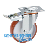 D�RNER + HELMER Lenkrolle Polyurethan Polyamidfelge 100 mm 150 kg Feststeller