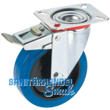 D�RNER + HELMER Lenkrolle Elastik blau Platte 100 mm 150 kg Feststeller