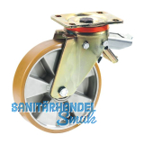 D�RNER + HELMER Lenkrolle Polyurethan Alu-Guss-Felge 150 mm 600 kg Feststeller