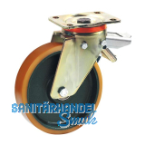 D�RNER + HELMER Lenkrolle Polyurethan Guss-Felge 200 mm 750 kg Feststeller