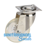 D�RNER + HELMER Lenkrolle 75 mm Polyurethan-Rad transparent 50 kg