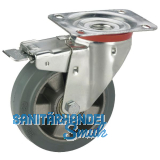 D�RNER + HELMER Lenkrolle Elastik Alufelge 100 mm 180 kg Feststeller