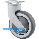 TENTE Lenkrolle TPE Kunststoff Plattenbefestigung Anschraubloch 100 mm 100 kg