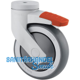 TENTE Lenkrolle TPR Kunststoff Anschraubloch 125 mm Feststeller