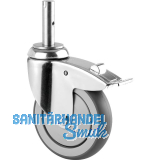 TENTE Lenkrolle Edelstahl 125 mmn nachlaufender Totalfeststeller