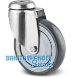 TENTE Lenkrolle PUR/Edelstahl Fadenschutz Anschraubloch 100 mm 13 mm