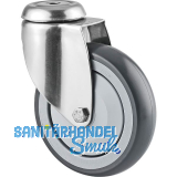 TENTE Lenkrolle PUR/Edelstahl Fadenschutz Anschraubloch 100 mm 11 mm