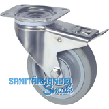 TENTE Lenkrolle Elastik grau Polyamidfelge 125 mm 250 kg Totalfeststeller