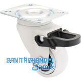 WAGNER Lenkrolle Kunstoff-Rad wei� 25 mm 12 kg Feststeller