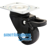 Lenkrolle Kunstoff-Rad schwarz 25 mm 12 kg Feststeller