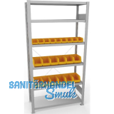 META Steck-Grundregal 2000 x 1000 x 400 mm 6 Fachb�den 150 kg mit 21 Lagerk�sten