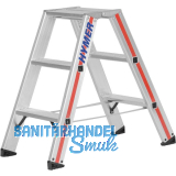 HYMER Alu-Stufen-Stehleiter Type 8024 Stufen=2 x 3 L�nge=0,77 m