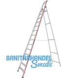 HYMER Alu-Stufen-Stehleiter mit Plattform Type 8026 Stufen 14 L�nge=4,20 m