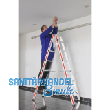 HYMER Alu-Sprossen-Stehleiter Type 6023 Sprossen=2 x 6 L�nge=1,85 m