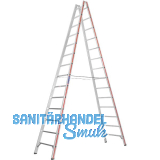 HYMER Alu-Sprossen-Stehleiter Type 6023 Sprossen=2 x 14 L�nge=4,10 m