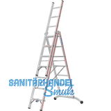 HYMER Alu-Allzweckleiter 3-teilig Type 6047 Sprossen= 3 x 7