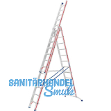 HYMER Alu-Allzweckleiter 3-teilig Type 6047 Sprossen= 3 x 12
