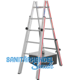 HYMER Alu-Treppen-Stehleiter Type 4123 Sprossen=2 x 5 L�nge=1,45 m