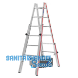 HYMER Alu-Treppen-Stehleiter Type 4123 Sprossen=2 x 6 L�nge=1,75 m