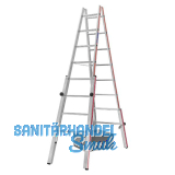 HYMER Alu-Treppen-Stehleiter Type 4123 Sprossen=2 x 8 L�nge=2,30 m