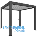 BIOHORT Pergola Gr. 3 x 3 dunkelgrau/wei�