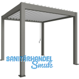 BIOHORT Pergola Gr. 3 x 3 quarzgrau/wei�