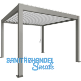 BIOHORT Pergola Gr. 3,5 x 3,5 quarzgrau/wei�