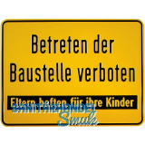 Hinweisschild Betreten der Baustelle verboten 330 x 250 mm