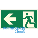 Fluchtwegschild Notausgang Symbol links 300 x 150 mm