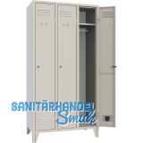 Garderobenschrank Abteilanzahl 3 RAL7035