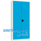 Fl�gelt�rschrank 1950x930x400 mm RAL 7035 lichtgrau/5012 lichtblau