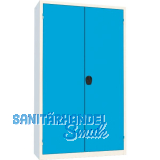 Fl�gelt�rschrank 1950 x 1180 x 500 mm RAL7035 lichtgrau/5012 lichtblau
