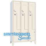 Z-Garderobenschrank Abteilanzahl 6 RAL7035 lichtgrau
