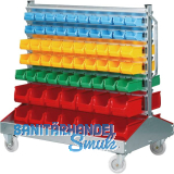 ALLIT Fahrregal ProfiPlus 1200 x 730 x 1160 mm mit 128 Sichtlagerk�sten