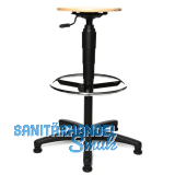 TOPSTAR Drehstuhl Tec60 Buchensitz Gleiter, Fu�ring