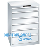LISTA Schubladenschrank 36x36E 717x725x1000mm KEY Lock RAL 7035 6 Laden 75kg